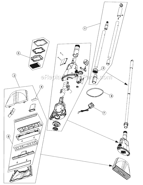 Page A Diagram and Parts List for BV2030  Dirt Devil Upright Vacuum
